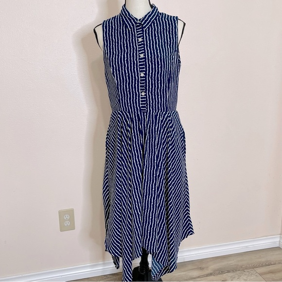 Gaby Skye Striped Dress Hankerchief Hem Size 12 - Picture 11 of 16